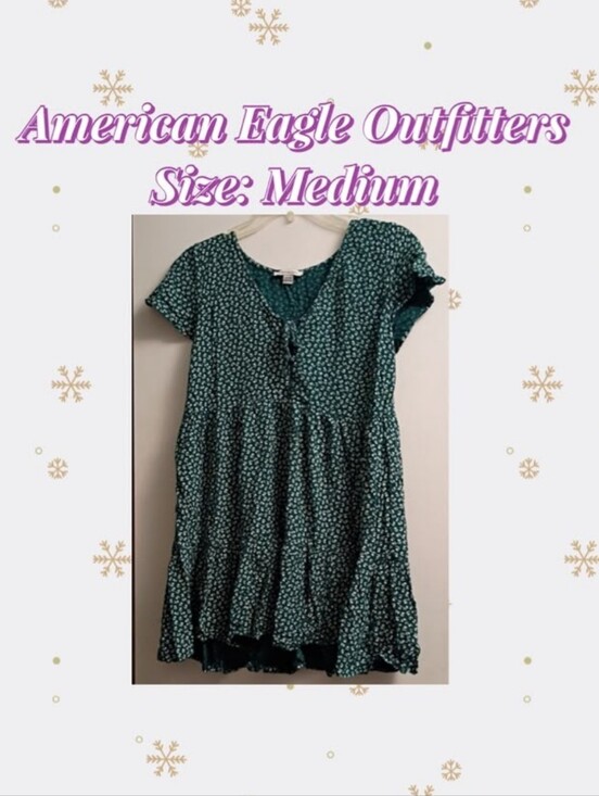 American Eagle Outfitters Dresses & Skirts - American Eagle Outfitters Teal Floral Tiered Dress